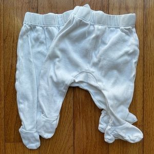 Honest Baby 2pk Footed Harem Pants - White